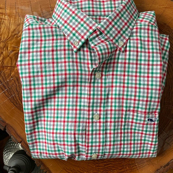 Chemise Homme Vineyard Vines Tucker Slim - Rose Baleine à Rayures Blanches - Taille M - Coton - Très Bon état